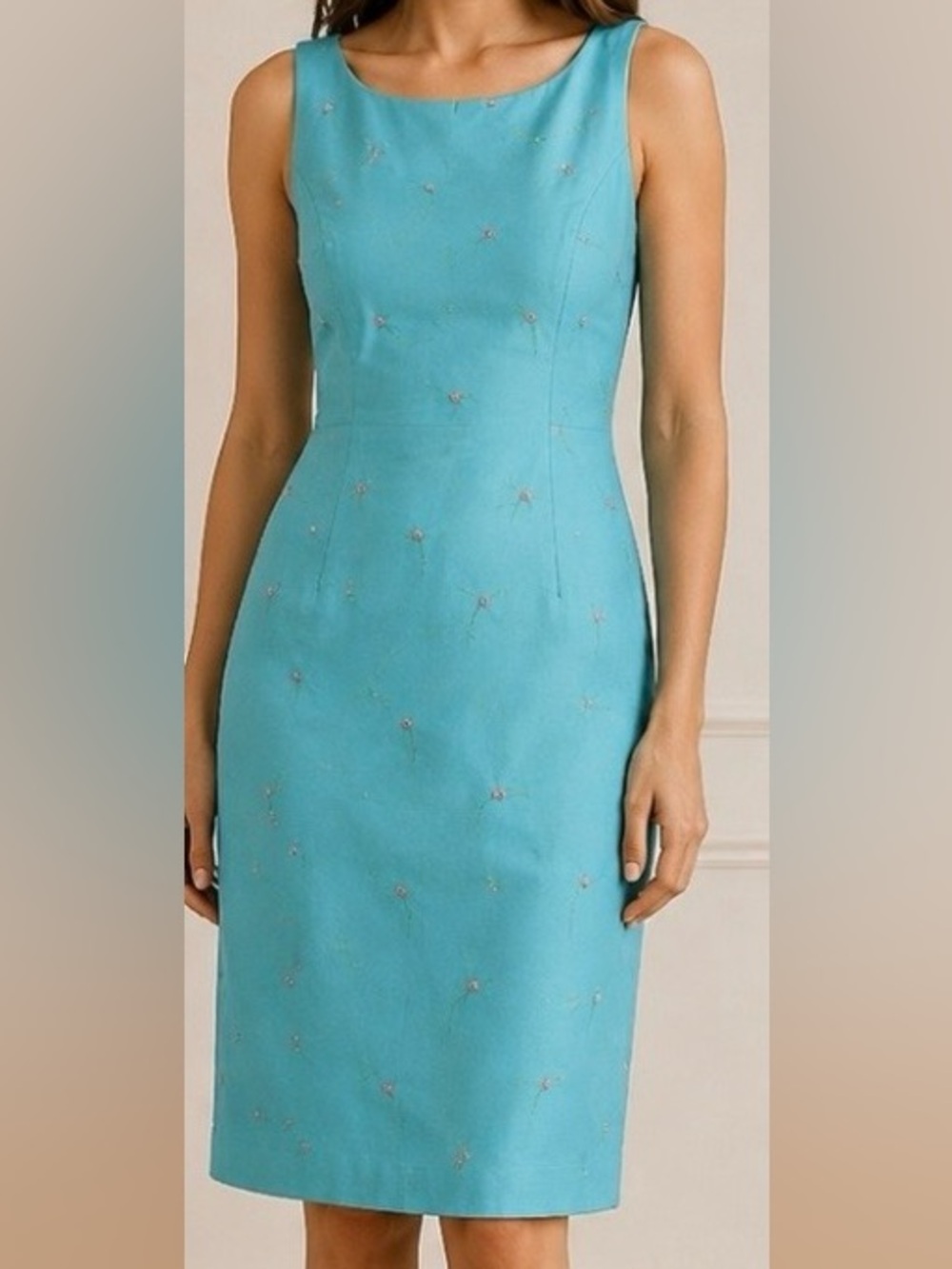 Ann Taylor 100% silk embroidered dress